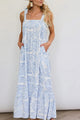 Damen Maxikleid Mit Print Und Bindeträgern