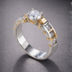 Two-Tone Gold & Silver Zirconia Ring