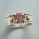 Vintage Garnet Bright Silver Ring