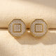 Octagonal Sparkling Zirconia Stud Earrings