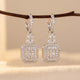 Square Zirconia Cubic Zirconia Copper Earrings