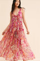 Damen Maxikleid Mit Blumenprint Und Volantsaum