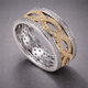 Hollow Gold & Silver Zirconia Ring