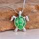Vintage Fire Opal Turtle Pendant Necklace