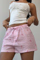 Damen Shorts Mit Streifen Weitem Bein Rosa