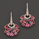 Vintage Pink Glass Gold Earrings