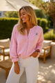 Schicker rosa gesteppter Cardigan für Lagen-Looks