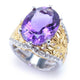 Vintage Lila Glass Gold & Silver Ring