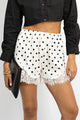 Damen Shorts Mit Punkten Und Spitzensaum Locker Geschnitten