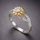 Sunburst Gold & Silver Ring