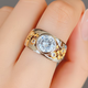 Silver & Gold Accent Crystal Ring