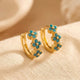 Turquoise Flower Hoop Earrings