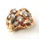 Vintage Irregular Inlaid Zirconia Gold Ring
