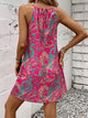 Damen Paisley-Muster Neckholder Mini Kleid Ärmelloses Sommerkleid