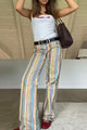Damen Straight Leg Jeans Mit Colorblock Streifen
