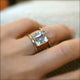 Vintage Cubic Glass Gold Fine Ring