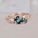 Vintage Ring with White Zircon and Turquoise