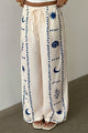 Damen Weite Hose Mit Print Und Bindeband
