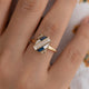 Vintage Ring with Blue and White Crystal in Gold