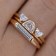 Golden Vintage Shine Ring Set