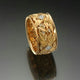 Golden Floral Ring with Vintage Glitter