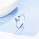 Ring with Whale Tail made of Silver and Zirconia
