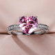 Adjustable Heart-Shaped Ring Made of Zirconium in Silver