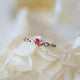 Red Zirconia Heart Ring in Sterling Silver