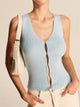 Damen Strickweste Gerippt Mit Knopfleiste Slim Fit