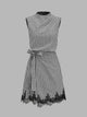 Damen Minikleid Mit Vichykaros Und Bindegürtel