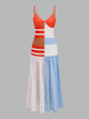 Damen Midikleid Mit Polka Dot Print Und V Ausschnitt