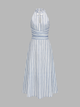 Damen Maxikleid Gestreift Mit Neckholder