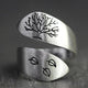 Adjustable Tree of Life Ring in Sterling Silver