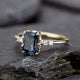 Vintage Ring with Blue Crystal and Gold
