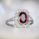 Vintage Red Zirconia Silver Ring