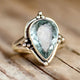 Vintage Ring with Blue Crystal Inlay