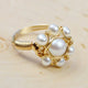 Vintage Intarsia Beaded Golden Ring