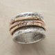 Vintage Gold Rose & Silver Ring