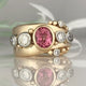 Golden Vintage Ring with Red Zircon