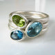 Vintage Intarsia Oval Zirconia Silver Ring