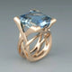 Antique Gold Blue Zirconia Ring