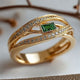 Exotic Emerald Gold Ring