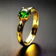 Exotic Green Crystal Gold Ring
