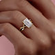Rectangular Ring made of crystalline Gold in Vintage Style
