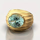 Green crystal, rounded ring with inlay