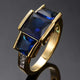 Blue crystalline gold ring