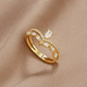 Double Ring with Zirconias in Gold