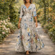 Fleur™ - Elegante Blumenkleid mit V-Ausschnitt