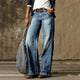 Damen Wide Leg Jeans Aus Denim Für Alltag Und Freizeit