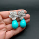 Blue Sea Shell Teardrop Flower Earrings